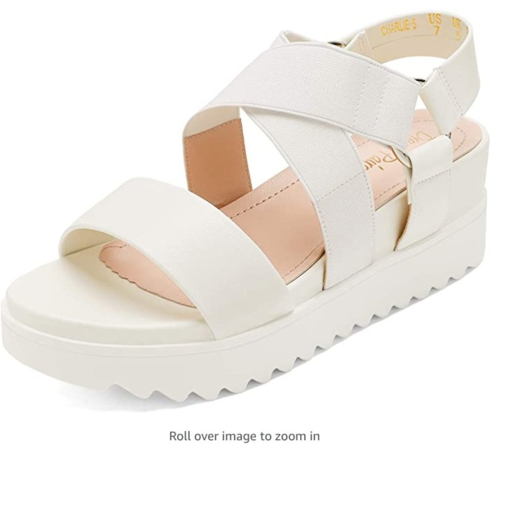 BNWT Stylish Platform Sandal in Cream Sz 7.5
